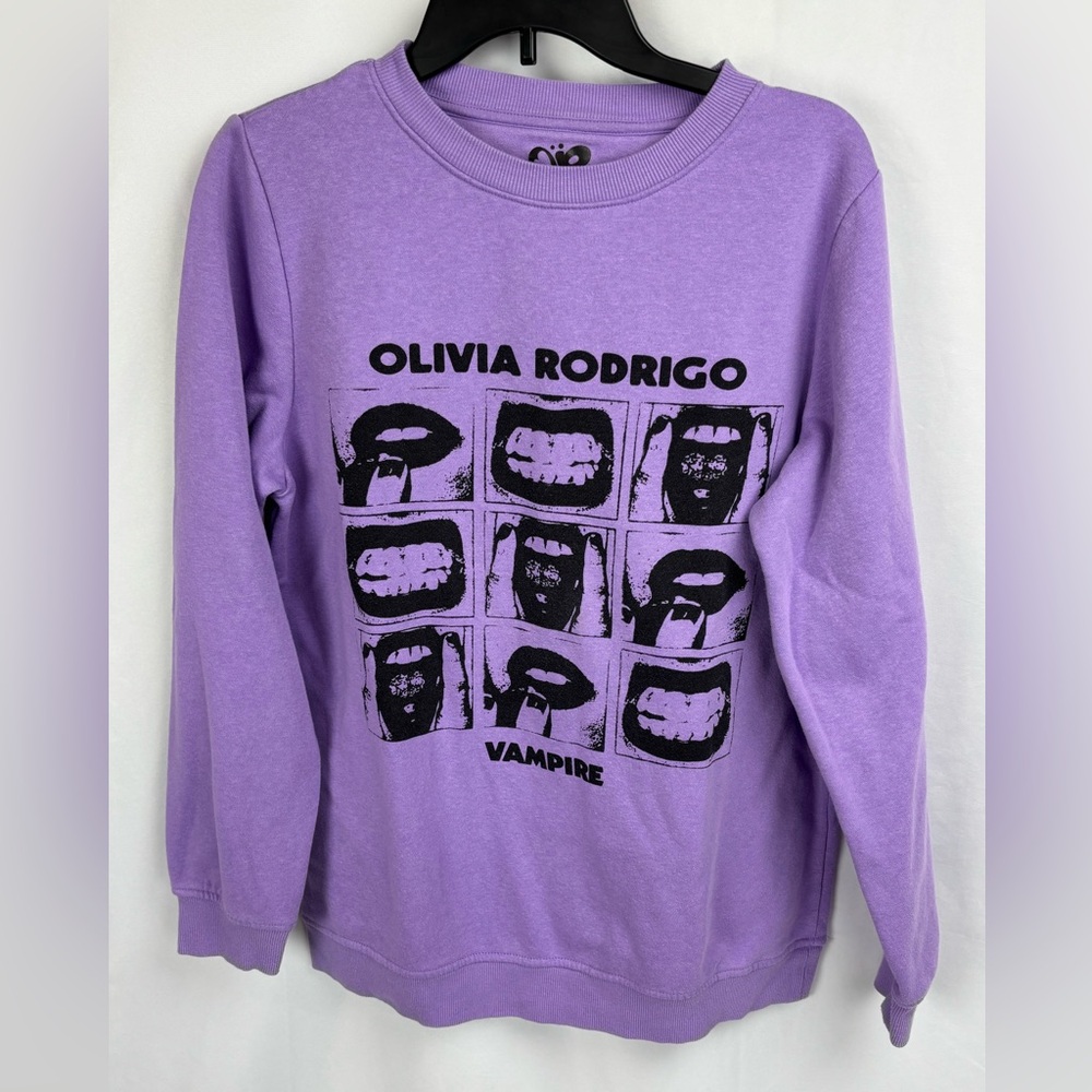 Olivia Rodrigo Purple Vampire Long Sleeve Sweatshirt Guts Tour Merch Large 2024